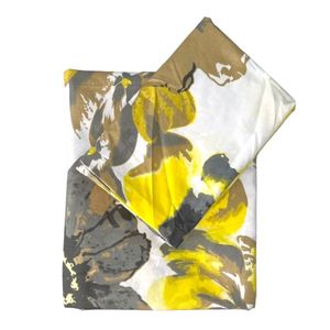 ملحفه کشدار پارچه تنسل مدل آفتابگردان یکنفره 2تکه عرض 90