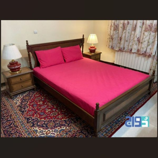 روتختی دونفره عرض 160 کشدار ساده سرخابی