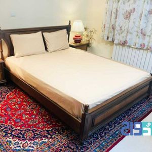 روتختی کشدار عرض 160 ساده دونفره رنگ کرم نخودی
