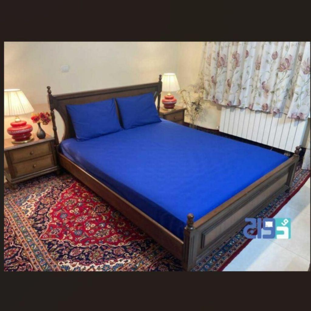 خرید اینترنتی روتختی کشدار دونفره عرض 160 ساده رنگ سرمه ای