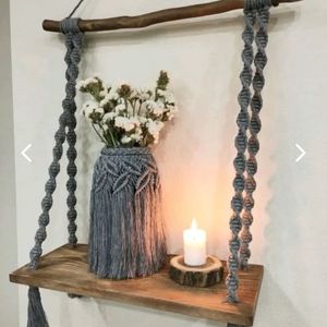 خرید اینترنتی شلف  چوبی دکوری مکرومه کاربردی