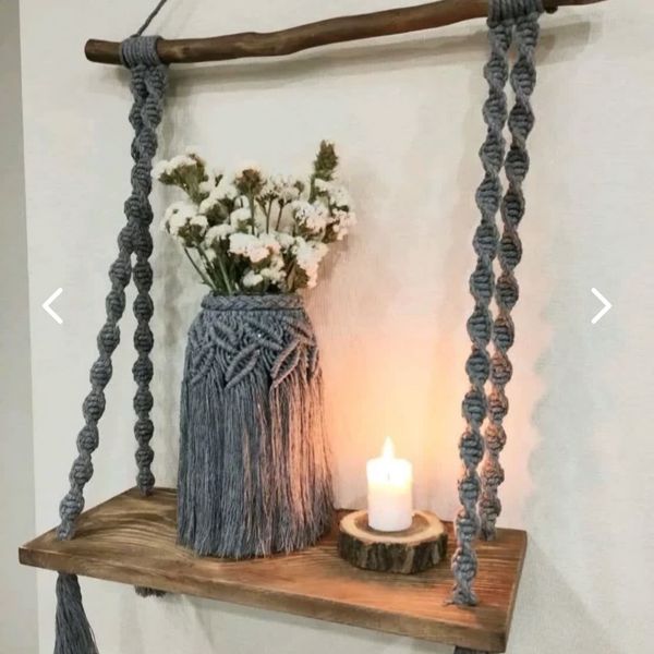 شلف  چوبی دکوری مکرومه کاربردی