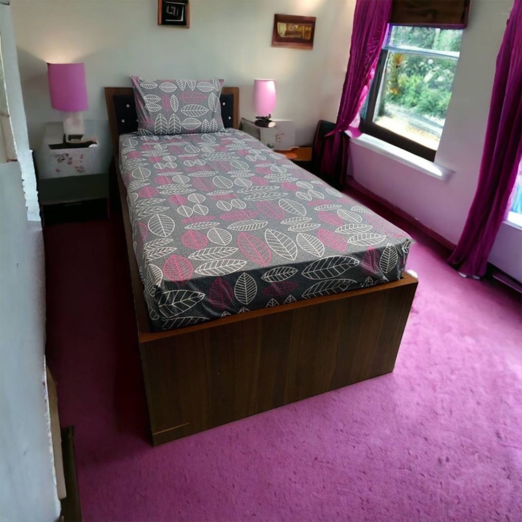 خرید اینترنتی روتختی کشدار پارچه تترون مدل ماکااو 1نفره 2تکه عرض90