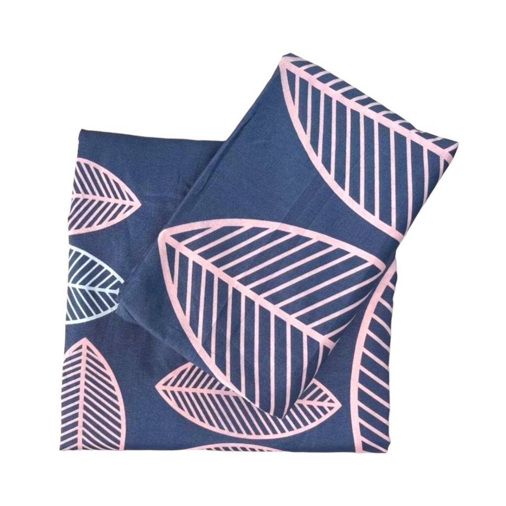 قیمت ارزان روتختی تکنفره مدل کشدار طرح برگ ماکااو 1نفره 2تکه(همراه روبالشی)