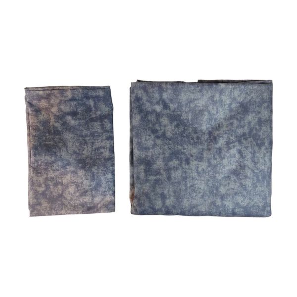 روتختی یکنفره مدل کشدار طرح پتینه آبی 1نفره 2تکه (همراه روبالشی)