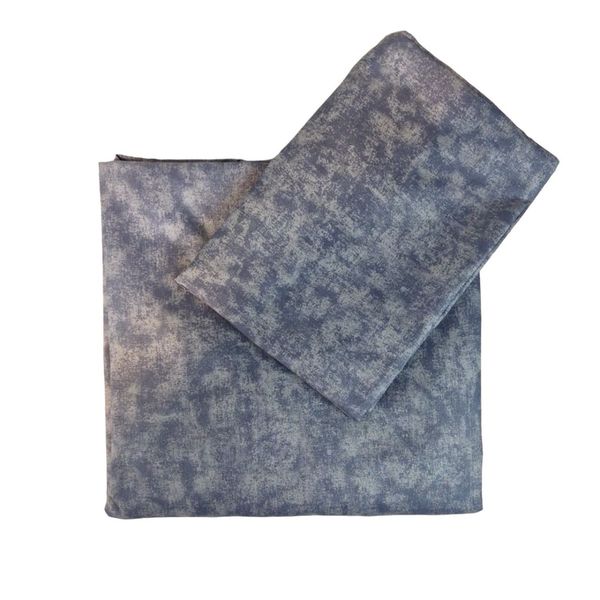 روتختی یکنفره مدل کشدار طرح پتینه آبی 1نفره 2تکه (همراه روبالشی)