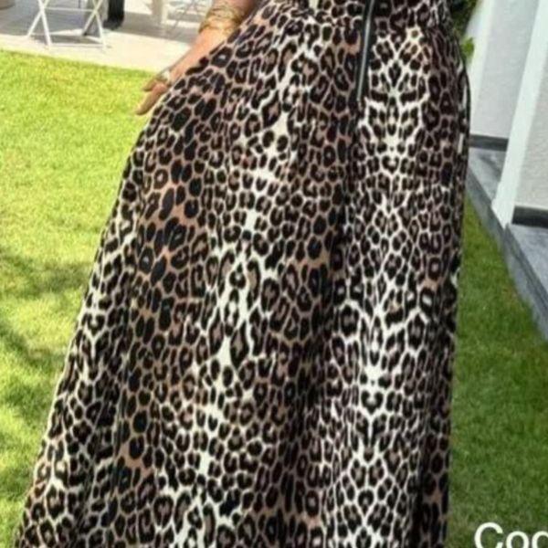 پیراهن جلو زیپ دار پلنگی