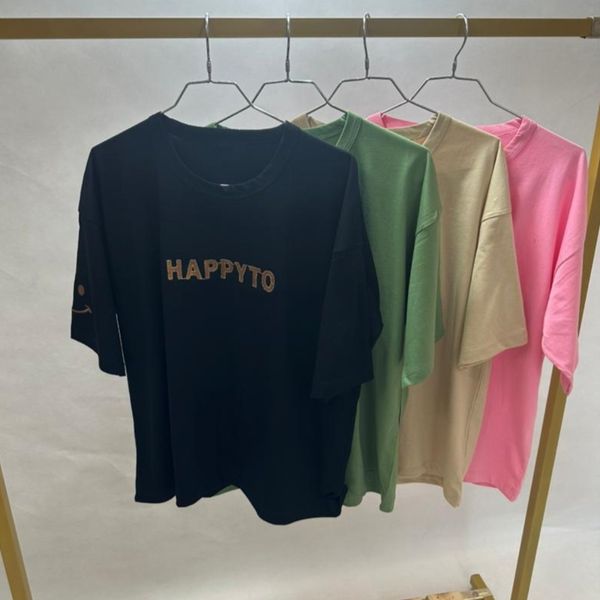 تیشرت باکسی طرح لبخند