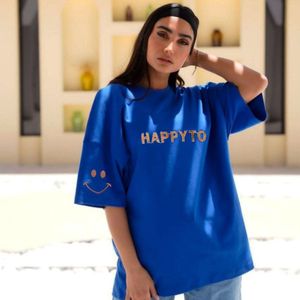 تیشرت باکسی طرح لبخند