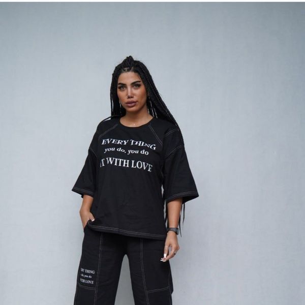 ست تیشرت باکسی و شلوارک