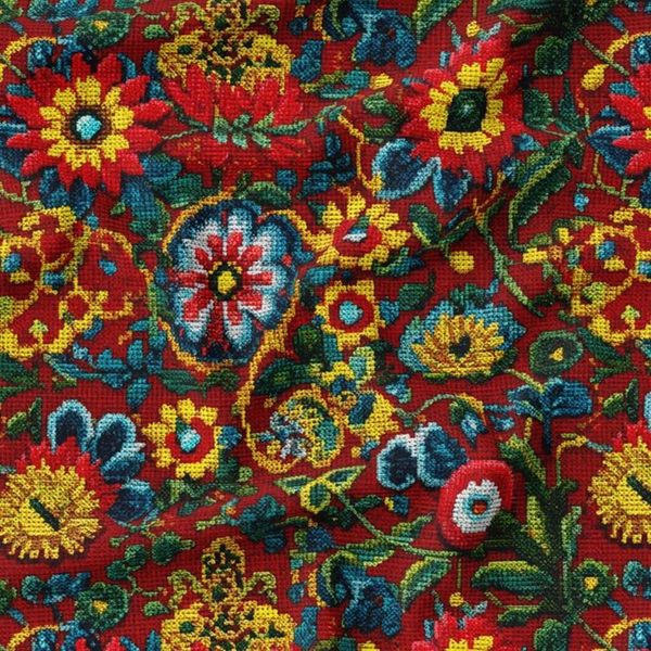 پارچه مخمل روبالشی پارچه باما طرح سه بعدی فررش ایرانی کد 5013997