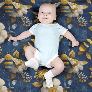 خرید انلاین پارچه مخمل روبالشی پارچه باما طرح سه بعدی زنبور وگل کد 5014008