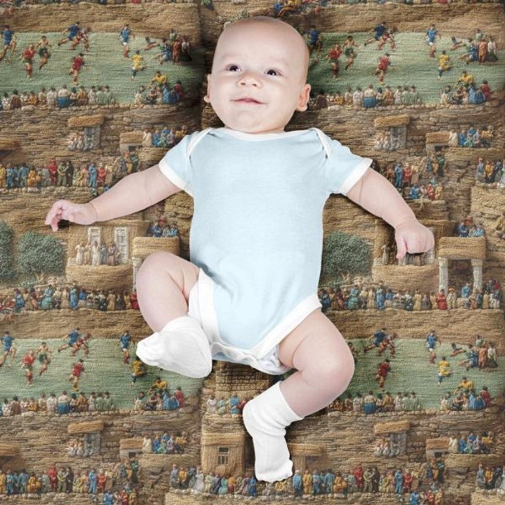 خرید اینترنتی پارچه مخمل روبالشی پارچه باما طرح سه بعدی طبیعت روستایی کد 5014009