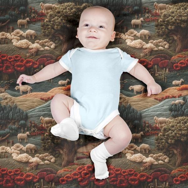 پارچه مخمل روبالشی پارچه باما طرح سه بعدی طبیعت  کد 5014011