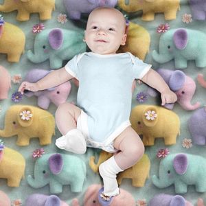 خرید انلاین پارچه مخمل روبالشی پارچه باما طرح سه بعدی فیل رنگی  کد 5014019