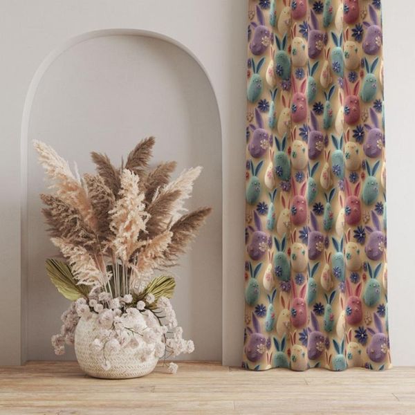 پارچه مخمل روبالشی پارچه باما طرح سه بعدی خرگوش کیوت کد 5014024