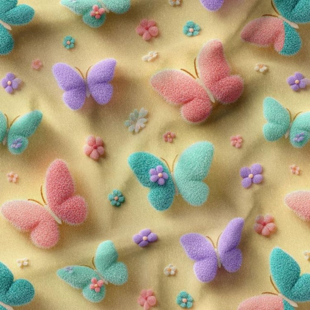 خرید اینترنتی پارچه مخمل روبالشی پارچه باما طرح سه بعدی پروانه رنگی کد 5014033