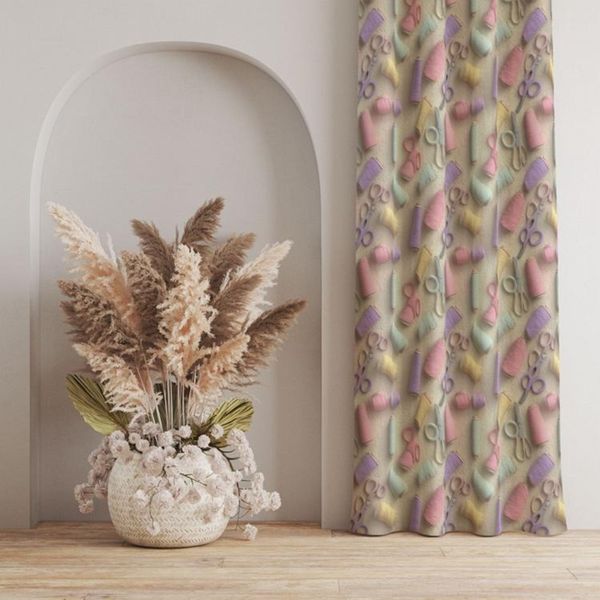 پارچه مخمل روبالشی پارچه باما طرح سه بعدی نخ و قیچی کد 5014042