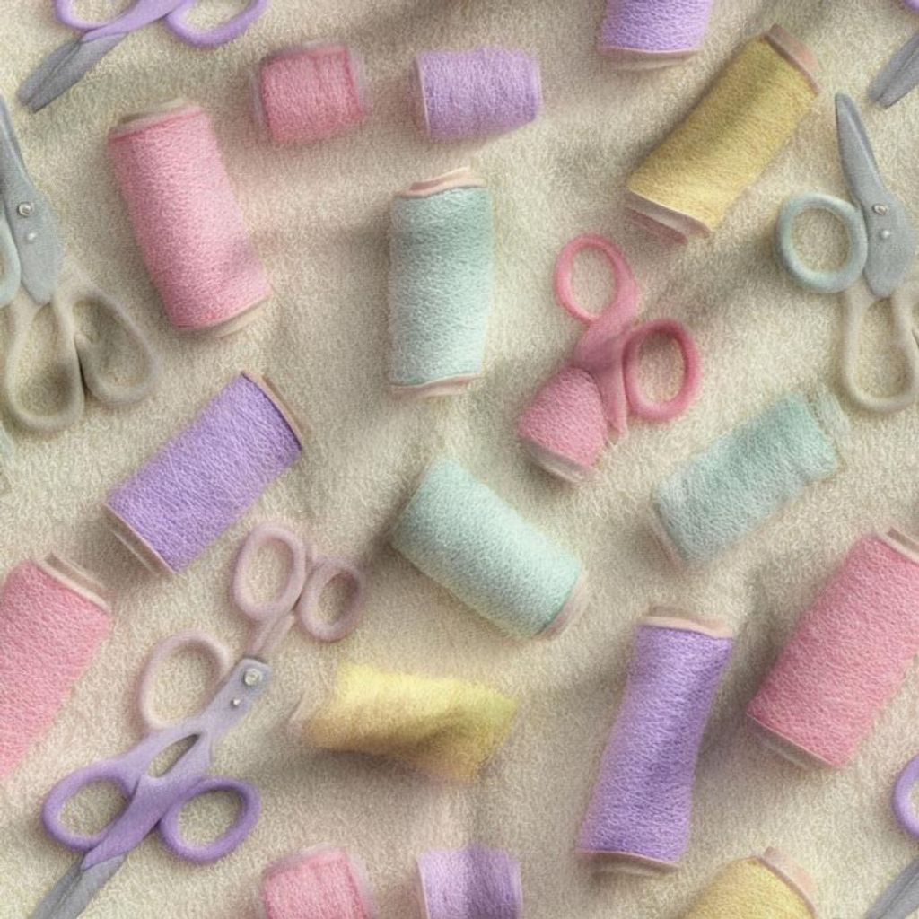 خرید آنلاین پارچه مخمل روبالشی پارچه باما طرح سه بعدی نخ و قیچی کد 5014042