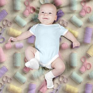 خرید اینترنتی پارچه مخمل روبالشی پارچه باما طرح سه بعدی نخ و قیچی کد 5014042