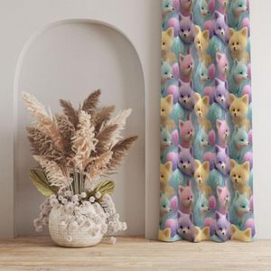 خرید اینترنتی پارچه مخمل کوسن مبل پارچه باما طرح سه بعدی روباه کیوت کد 5014052