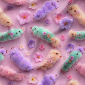 خرید اینترنتی پارچه مخمل کوسن مبل پارچه باما طرح سه بعدی کرم ابریشم کد 5014057