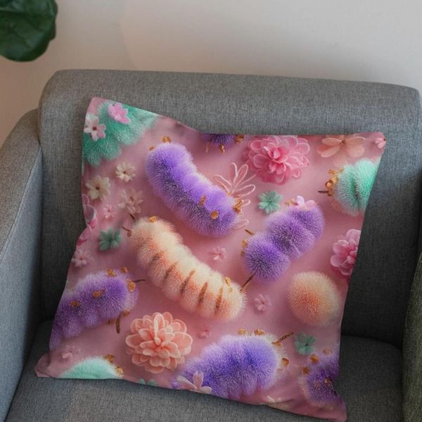 پارچه مخمل کوسن مبل پارچه باما طرح سه بعدی کرم ابریشم کد 5014058