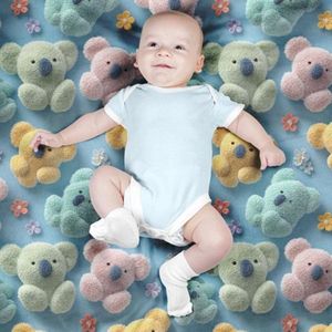 فروش اینترنتی پارچه مخمل کوسن مبل پارچه باما طرح سه بعدی خرس عروسکی کد 5014061