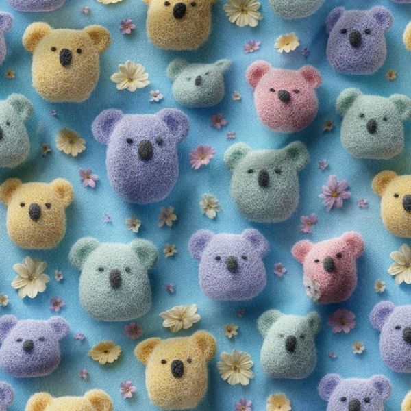 پارچه مخمل کوسن مبل پارچه باما طرح سه بعدی  عروسکی کد 5014063