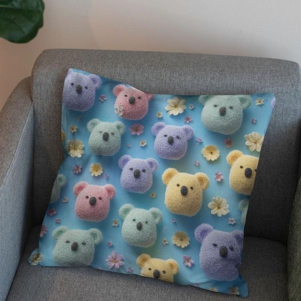 پارچه مخمل کوسن مبل پارچه باما طرح سه بعدی  عروسکی کد 5014063