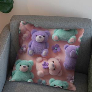 خرید انلاین پارچه مخمل کوسن مبل پارچه باما طرح سه بعدی  عروسکی کد 5014064