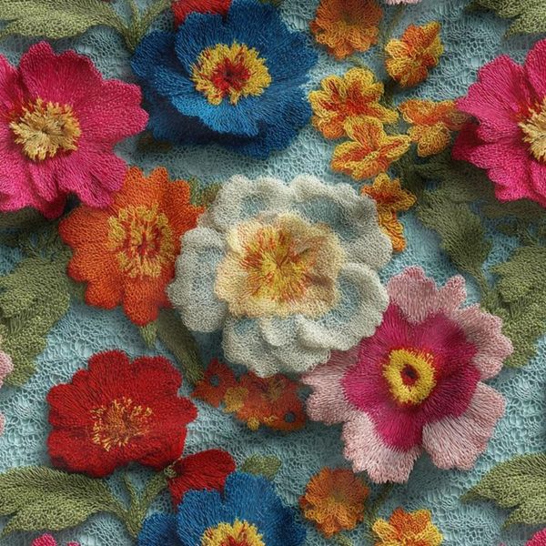 پارچه مخمل کوسن مبل پارچه باما طرح سه بعدی گل فانتزی کد 5014069