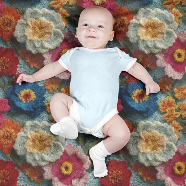 پارچه مخمل کوسن مبل پارچه باما طرح سه بعدی گل فانتزی کد 5014069