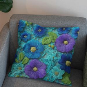 مشخصات پارچه مخمل کوسن مبل پارچه باما طرح سه بعدی گل فانتزی کد 5014070