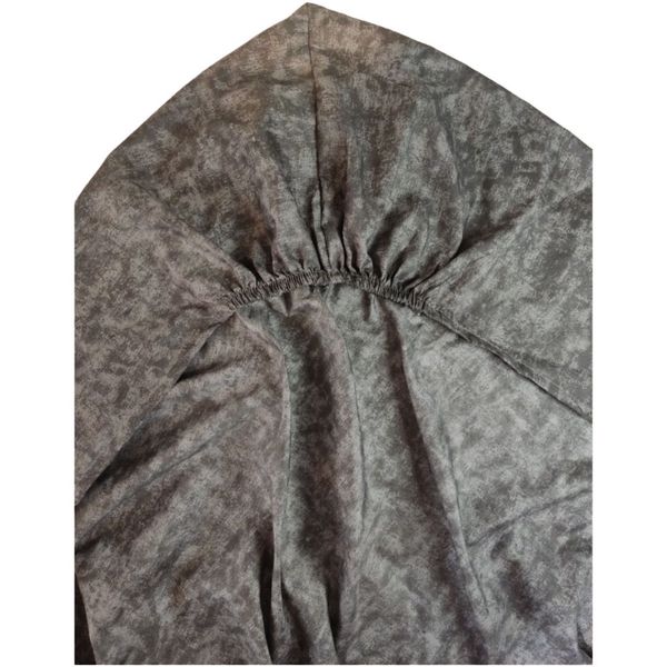 ست روتختی تکنفره مدل کشدار طرح پتینه طوسی تیره عرض90