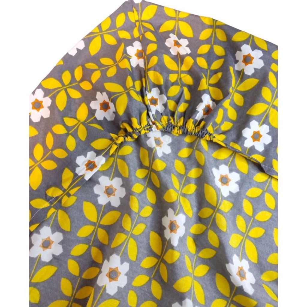 قیمت ملافه کشدار یک نفره طرح بهشت زرد عرض 90