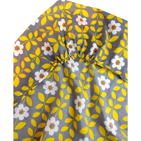 ملافه کشدار یک نفره طرح بهشت زرد عرض 90