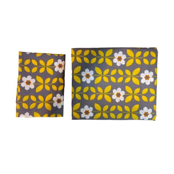 ملافه کشدار یک نفره طرح بهشت زرد عرض 90