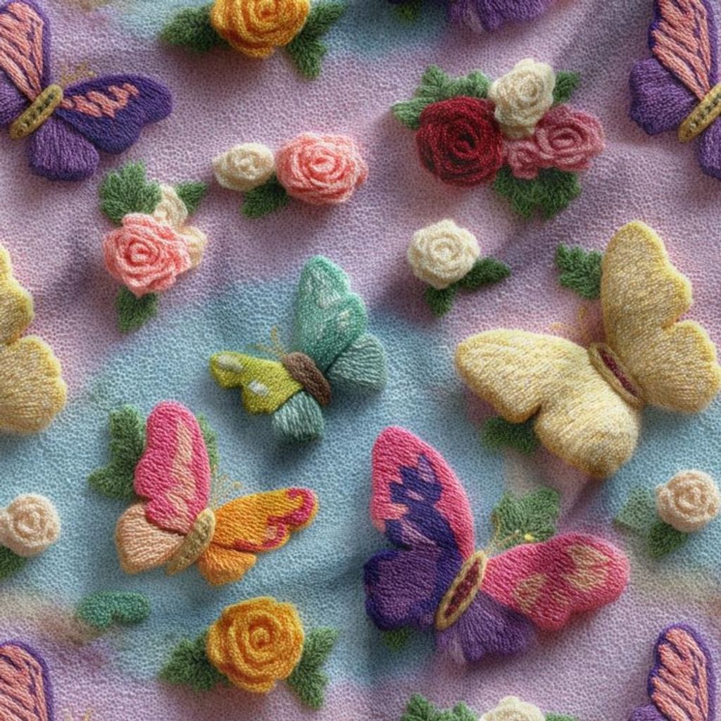 خرید انلاین پارچه مخمل کوسن مبل پارچه باما طرح سه بعدی پروانه و گل کد 5014084