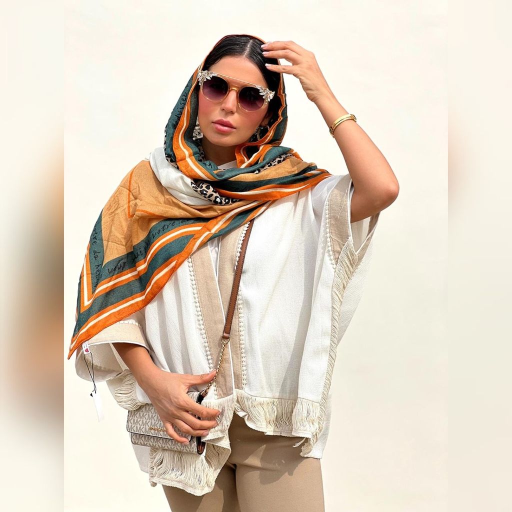 فروش اینترنتی شال نخ پنبه وارداتی پلنگی