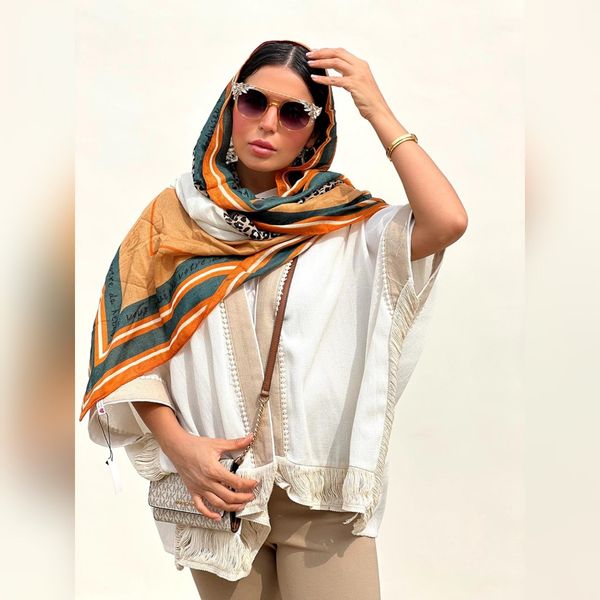 شال نخ پنبه وارداتی پلنگی