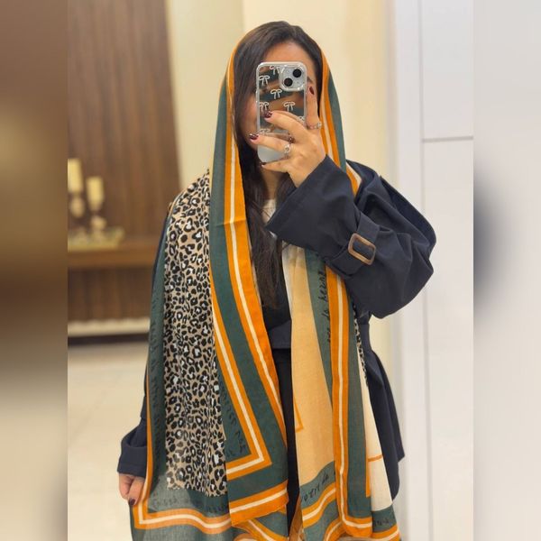 شال نخ پنبه وارداتی پلنگی