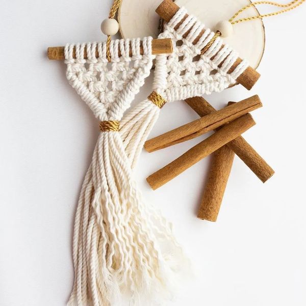 گیفت چوب دارچین مکرومه بافی طرح مه تاب