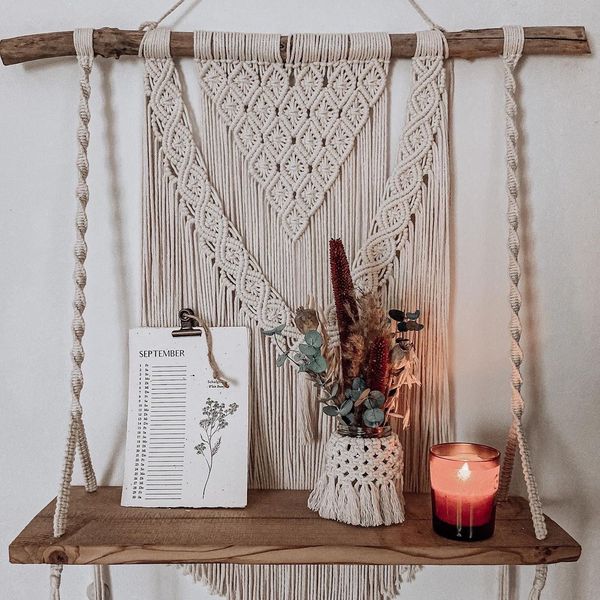 شلف چوبی مکرومه طرح شفق