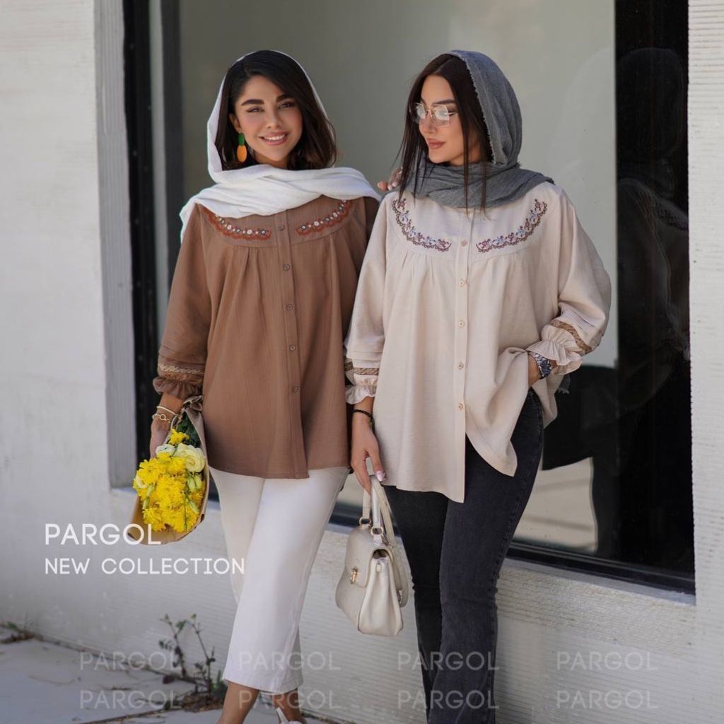 خرید اینترنتی تونیک گلدوزی شده زنانه و دخترانه گلناز