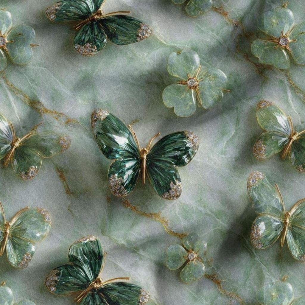 فروش اینترنتی پارچه مخمل روبالشی پارچه باما طرح سه بعدی پروانه فانتزی کد 5014087