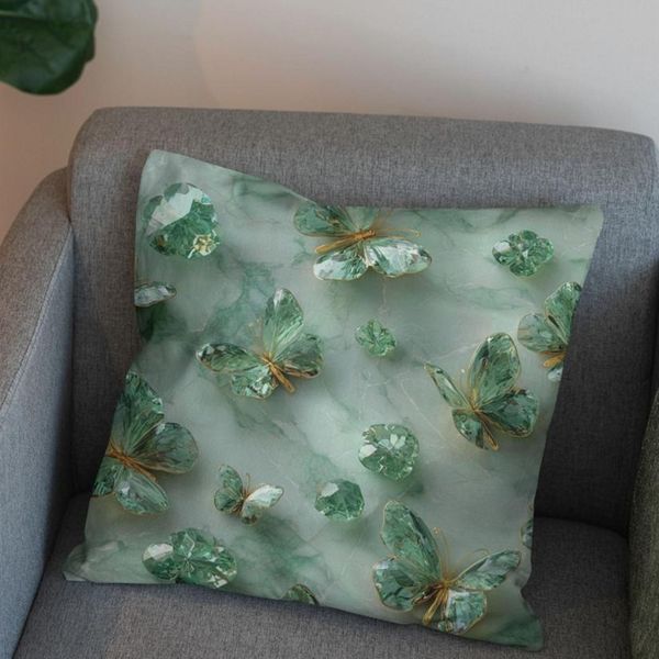 پارچه مخمل روبالشی پارچه باما طرح سه بعدی پروانه فانتزی کد 5014089