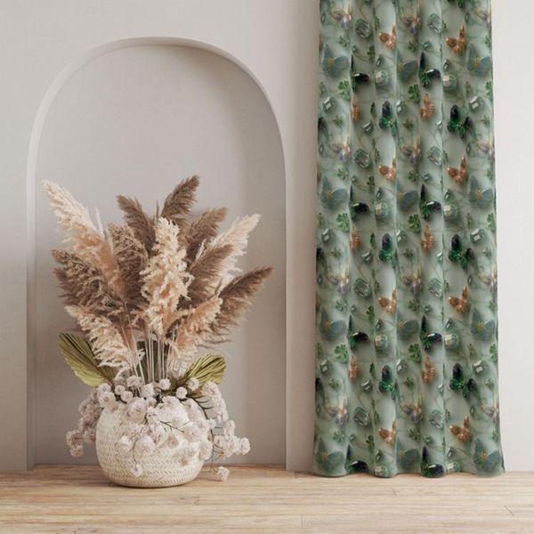 پارچه مخمل روبالشی پارچه باما طرح سه بعدی پروانه فانتزی کد 5014090