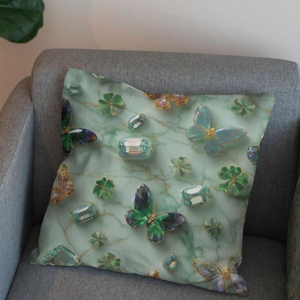 پارچه مخمل روبالشی پارچه باما طرح سه بعدی پروانه فانتزی کد 5014090