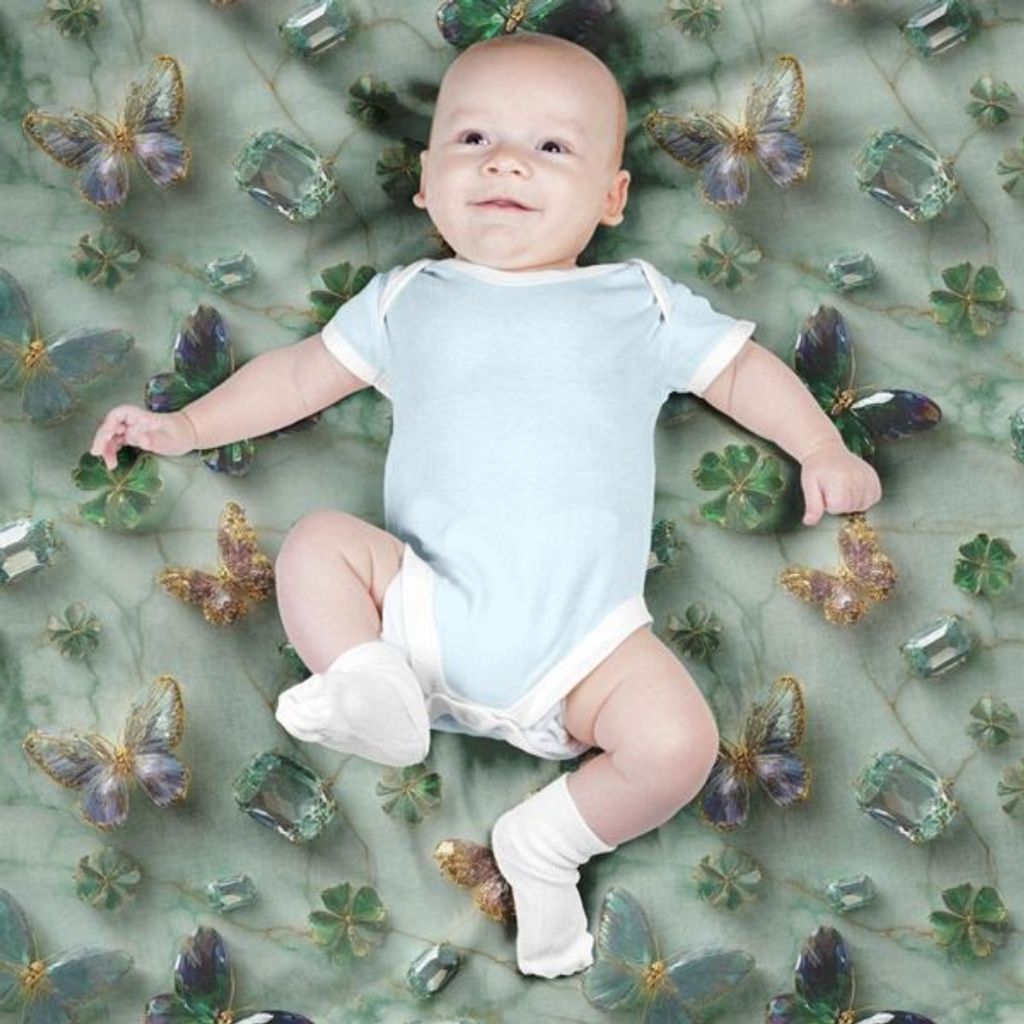 قیمت پارچه مخمل روبالشی پارچه باما طرح سه بعدی پروانه فانتزی کد 5014090